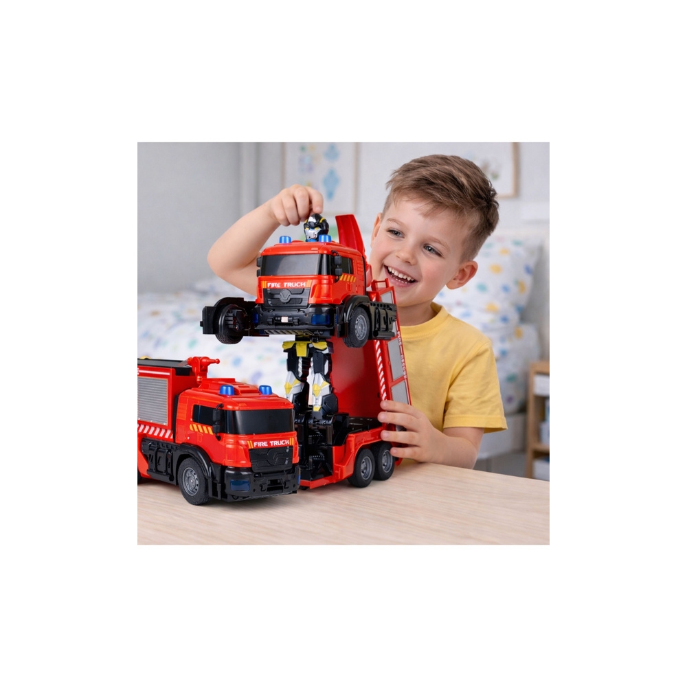 Nuotoliniu būdu valdomas Robotas ugniagesių brigada 2in1 RC žibintai Garsai Vanduo-Žaislai, Auto ir transporto žaislai, Valdomos