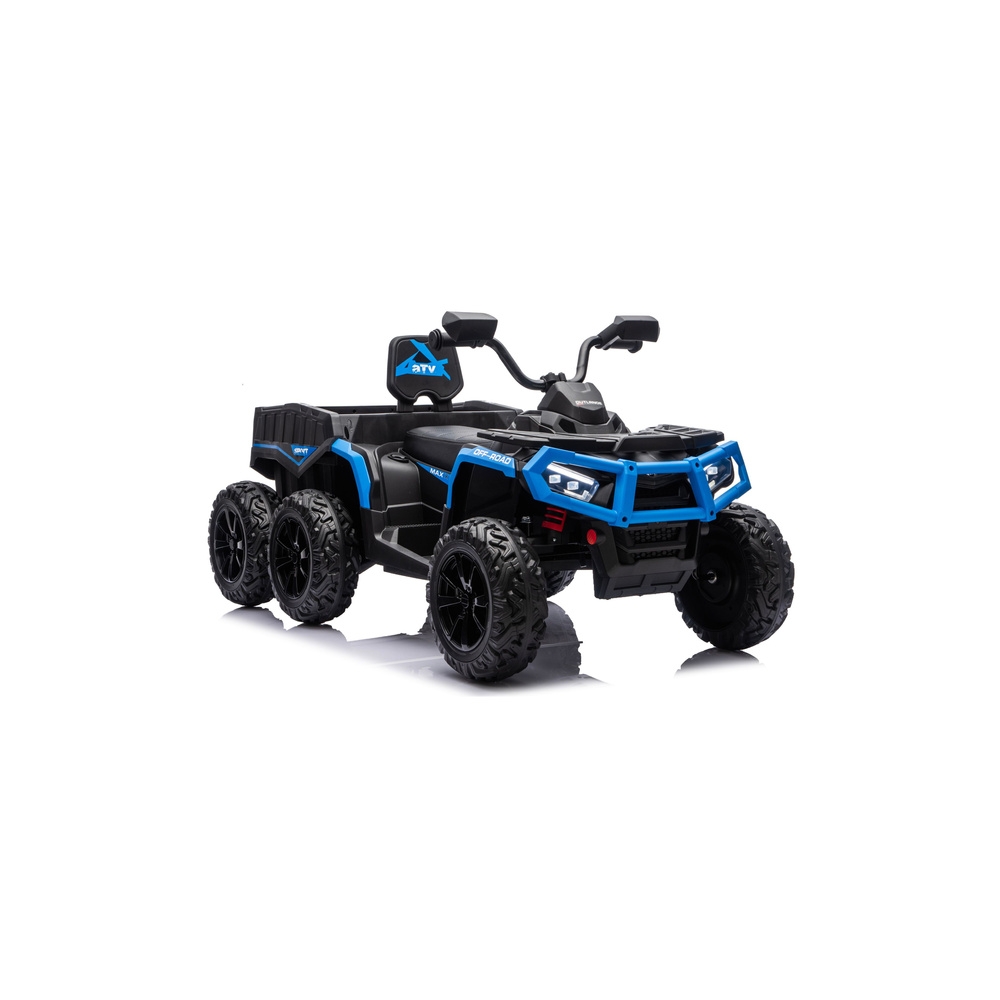 Baterijinis keturratis ATV su 6 ratais ir priekaba JC606, 24 V, 4x4, mėlynos spalvos-Elektromobiliai vaikams, Keturračiai ir bag