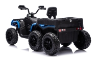 Quad Na Akumulator ATV 6 Kół Z Przyczepką JC606 24V 4x4 Niebieski