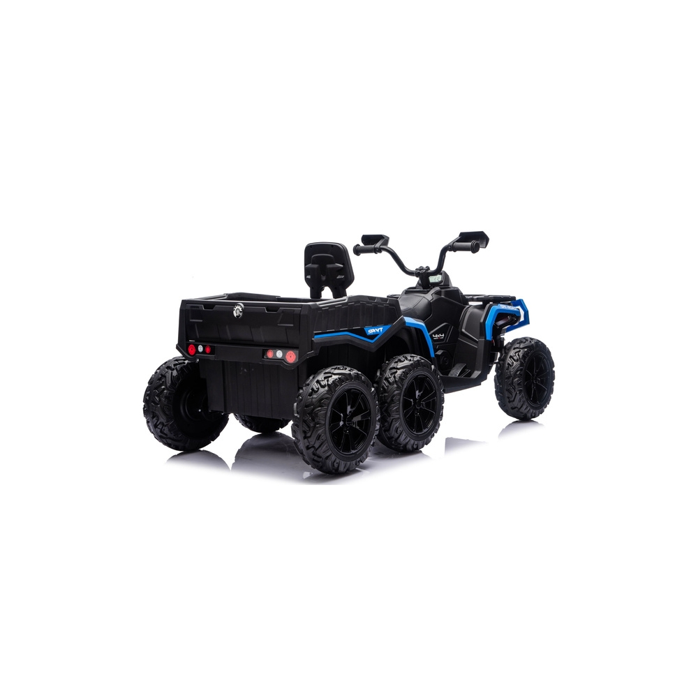 Baterijinis keturratis ATV su 6 ratais ir priekaba JC606, 24 V, 4x4, mėlynos spalvos-Elektromobiliai vaikams, Keturračiai ir bag