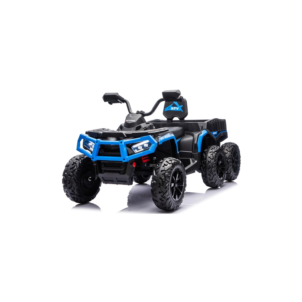 Baterijinis keturratis ATV su 6 ratais ir priekaba JC606, 24 V, 4x4, mėlynos spalvos-Elektromobiliai vaikams, Keturračiai ir bag