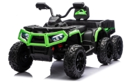Baterijinis keturratis visureigis su priekaba JC606, 24 V, 4x4, žalias-Elektromobiliai vaikams, Keturračiai ir bagiai-e-vaikas