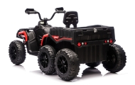 Baterijinis keturratis visureigis su priekaba JC606, 6 ratai, 24 V, 4x4, raudonas-Elektromobiliai vaikams, Keturračiai ir bagiai