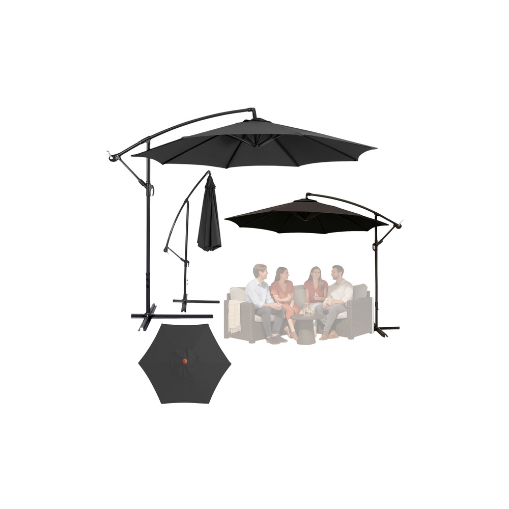 Sodo skėtis su reguliuojamu pakreipiamas 350 x 250 cm antracito spalvos-Namai, laisvalaikis, turizmas, Sodo baldai-e-vaikas