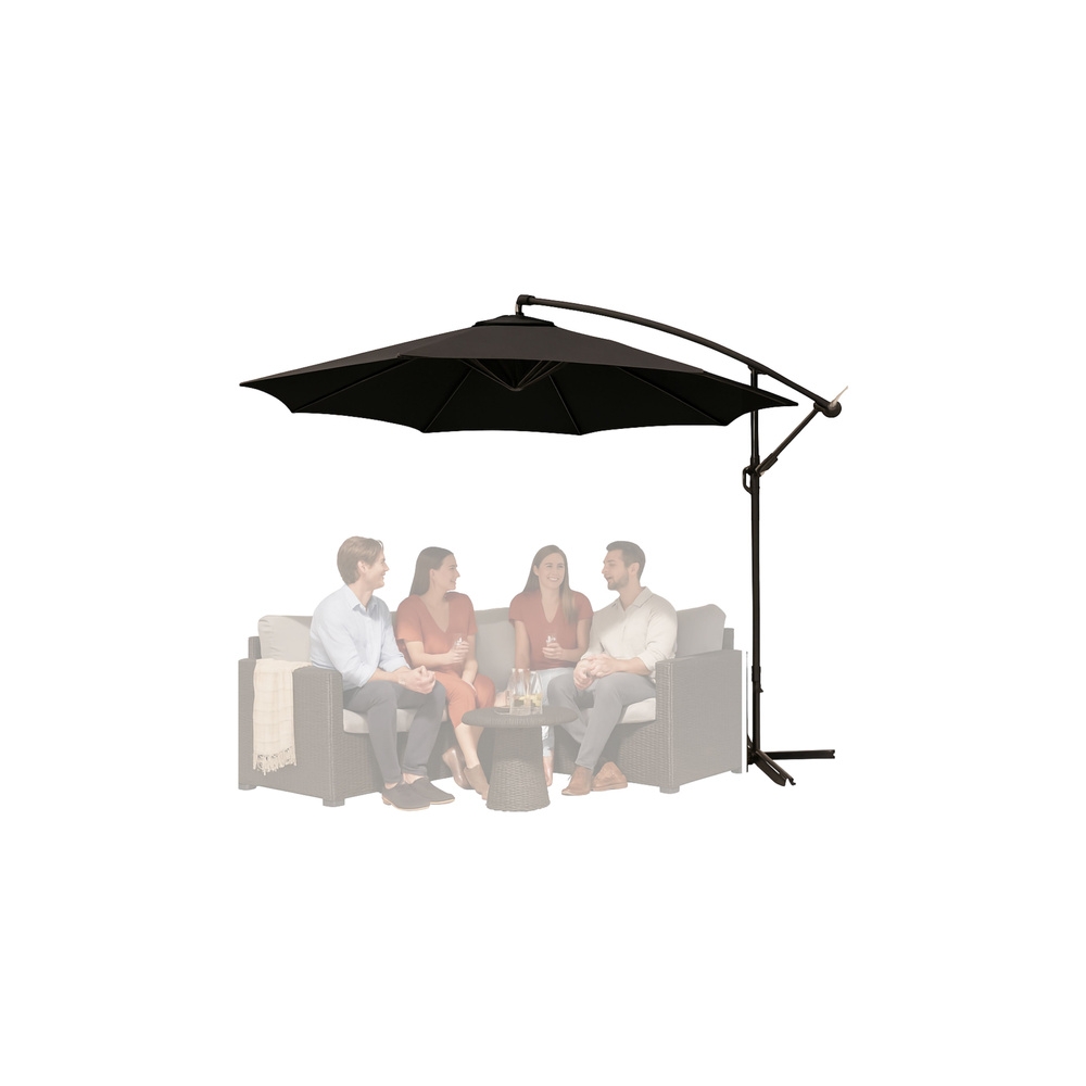 Sodo skėtis su reguliuojamu pakreipiamas 350 x 250 cm antracito spalvos-Namai, laisvalaikis, turizmas, Sodo baldai-e-vaikas