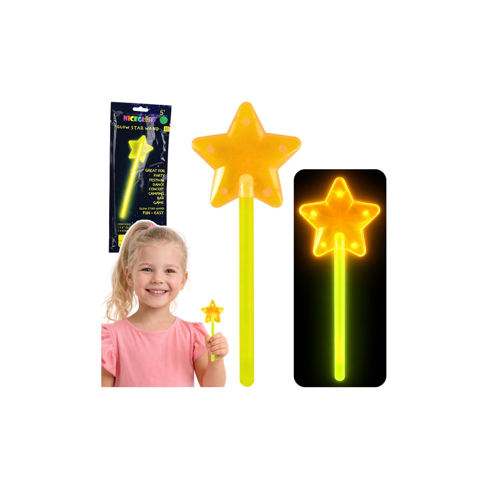 Różdżka Fluorescencyjna Gwiazda Świecąca W Ciemności Stick Neon 22cm