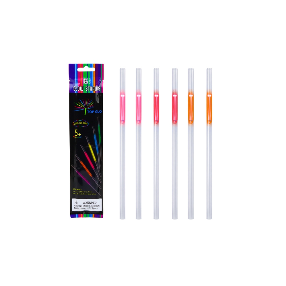 Słomki Patyczki Fluorescencyjne Świecące W Ciemności Neon Stick 6szt.