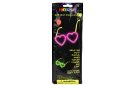 Fluorescenciniai akiniai su širdelėmis, šviečiančiais tamsoje, „Stick Neon“ raudoni