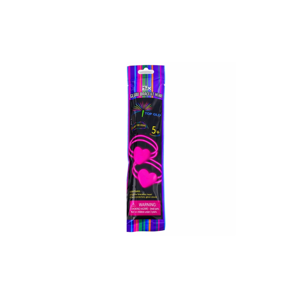 Podwójne Bransoletki Opaski z Sercem Fluorescencyjne Stick Neon Świecące