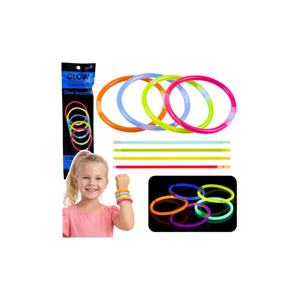 Apyrankės-juostelės, fluorescencinės, šviečiančios tamsoje, „Neon Stick“, 5 vnt.