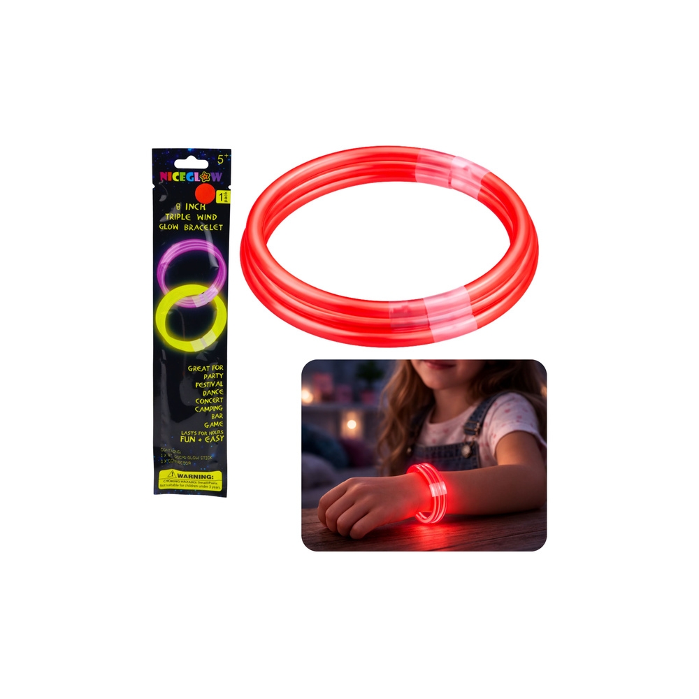 Trijų grandžių fluorescencinė apyrankė, šviečianti tamsoje, „Neon Stick“
