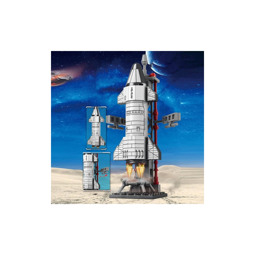 Konstruktorius Kosminės raketos paleidimo bokštas 107 el.-Žaislai, Konstruktoriai, Lego, statybiniai blokai-e-vaikas