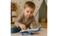 Samolot Pasażerski Z Napędem Pull Back Metalowy Światła Dźwięki 23 cm