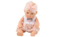 Lalka Bobas W Różowej Sukience Opaska Ruchome Rączki Nóżki 30cm