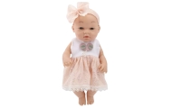 Lalka Bobas W Różowej Sukience Opaska Ruchome Rączki Nóżki 30cm