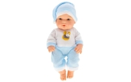 Lalka Bobas W Niebieskiej Piżamce Czapeczka Ruchome Rączki Nóżki 30cm