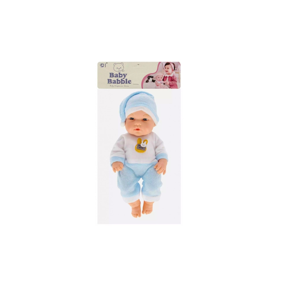 Lalka Bobas W Niebieskiej Piżamce Czapeczka Ruchome Rączki Nóżki 30cm