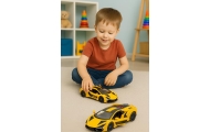Metalinis Sportinis lenktyninis automobilis Geltonas 1:32-Žaislai, Auto ir transporto žaislai, Mašinos-e-vaikas