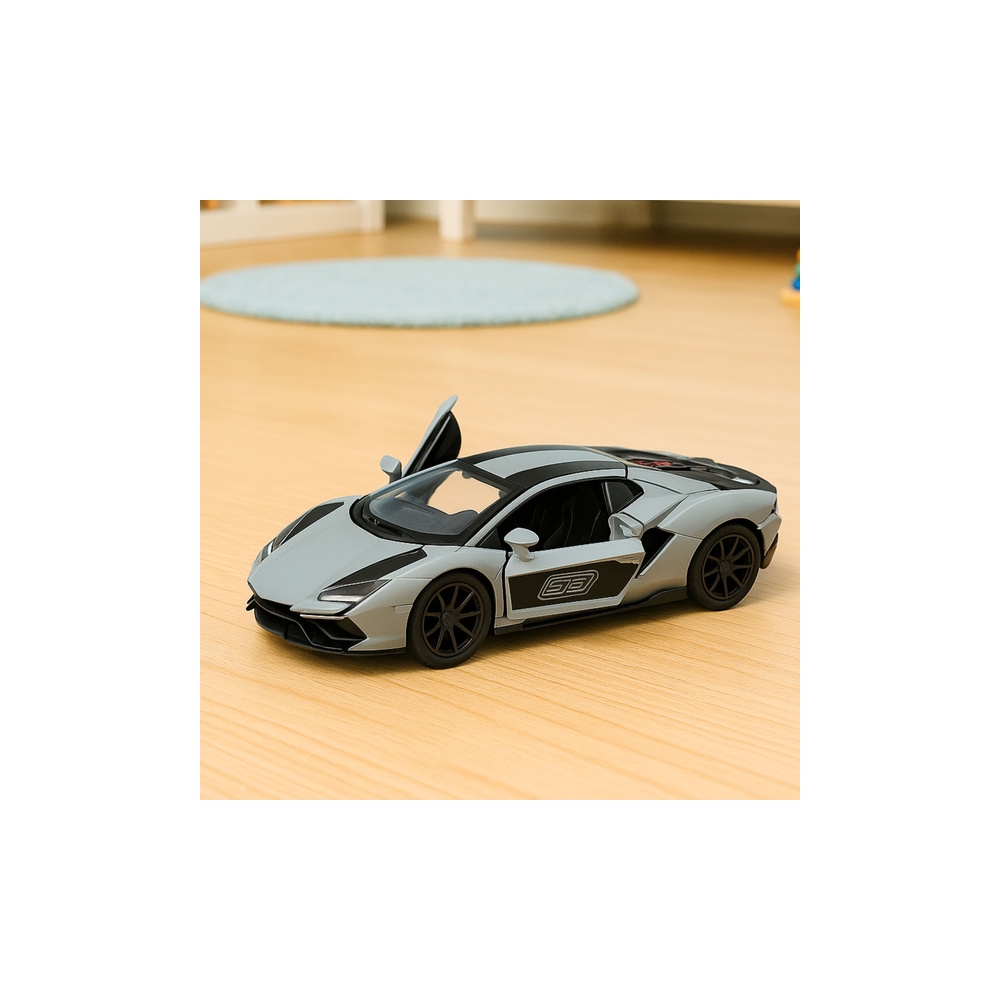 Metalinis Sportinis lenktyninis automobilis Pilkas 1:32-Žaislai, Auto ir transporto žaislai, Mašinos-e-vaikas