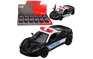 Autko Sportowe Policyjne Samochód Z Napędem Metalowy Pull-Back Czarny 1:43