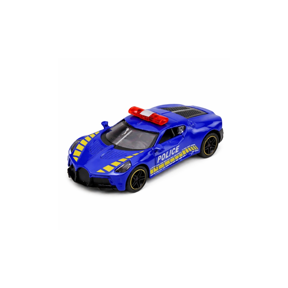 Sportinis Policijos automobilis su varikliu, metalinis, mėlynas, 1:43-Žaislai, Auto ir transporto žaislai, Mašinos-e-vaikas