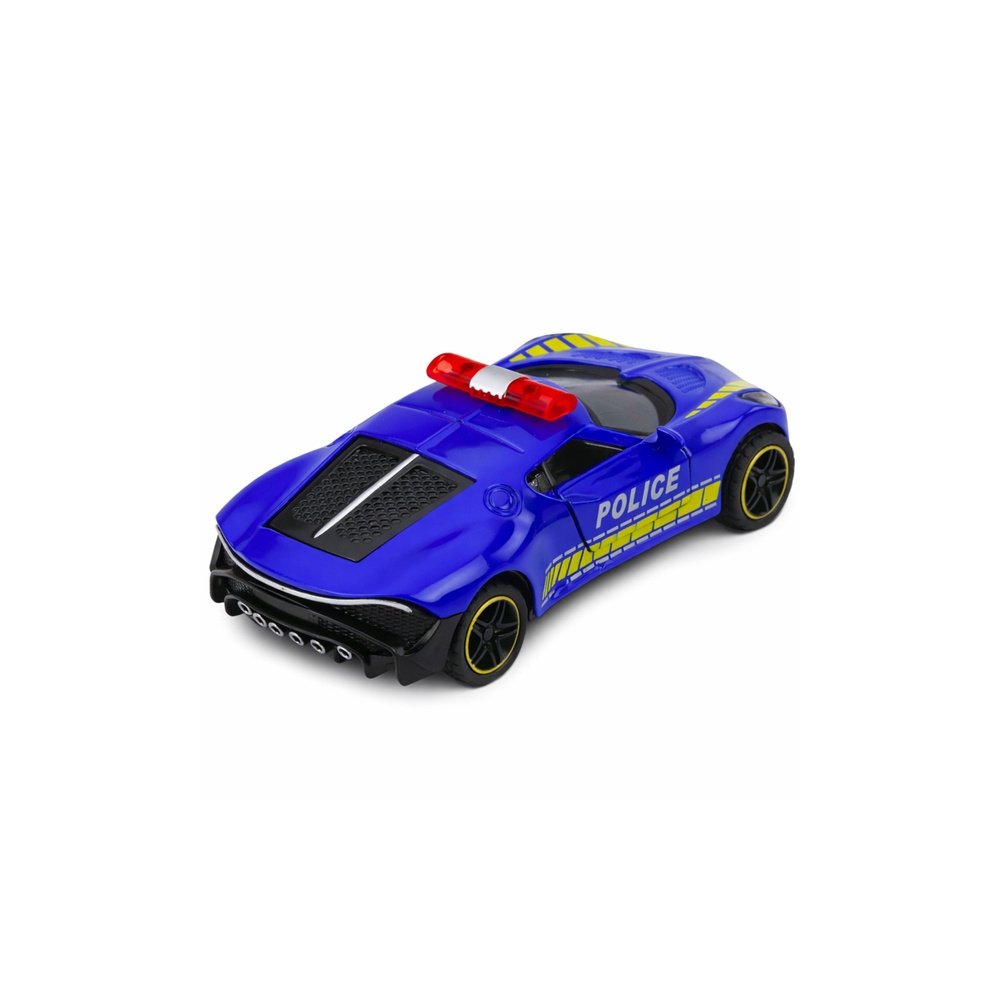 Sportinis Policijos automobilis su varikliu, metalinis, mėlynas, 1:43-Žaislai, Auto ir transporto žaislai, Mašinos-e-vaikas