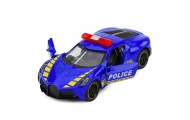 Policijos sportinis automobilis su varikliu, metalinis, mėlynas, 1:43