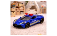 Policijos sportinis automobilis su varikliu, metalinis, mėlynas, 1:43