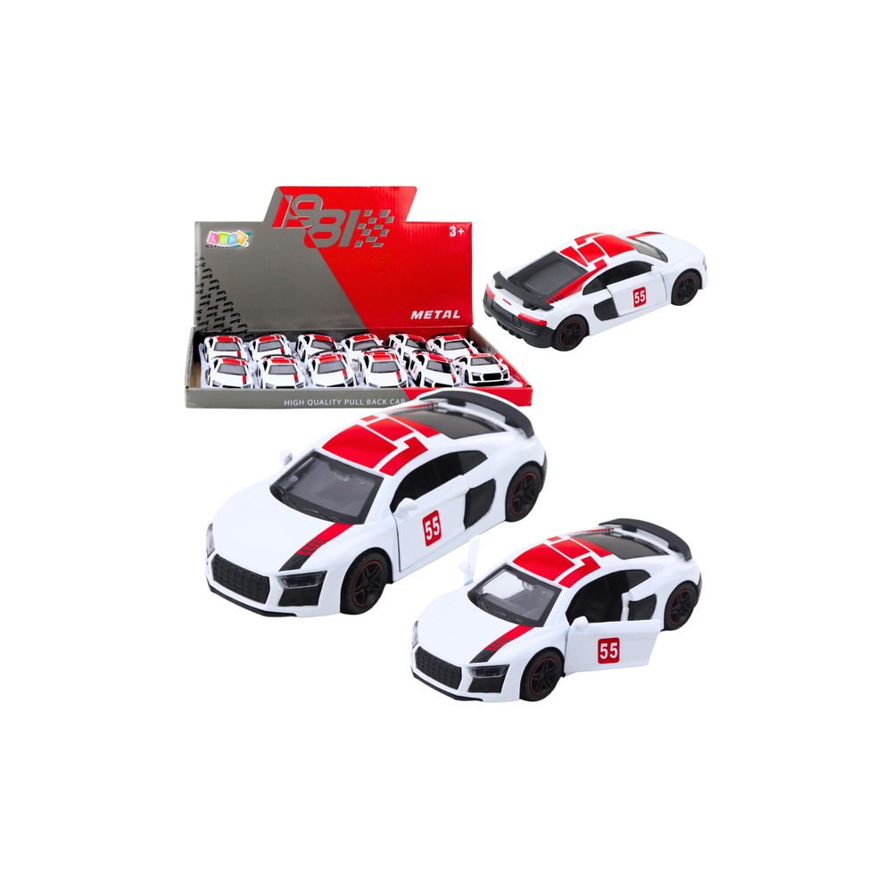 Metalinis Sportinis automobilis žibintai garsai baltas 1:43-Žaislai, Auto ir transporto žaislai, Mašinos-e-vaikas