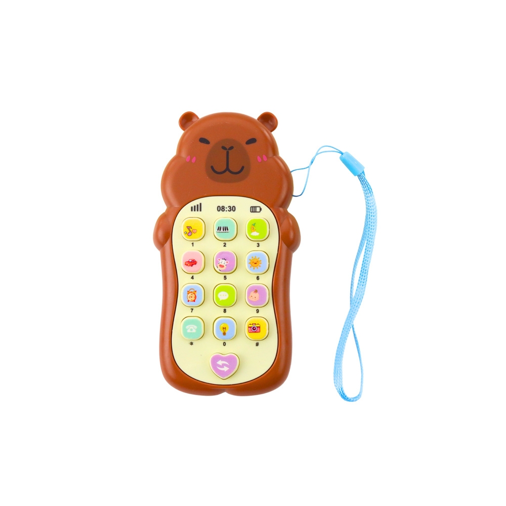 Vaikiškas mokomasis telefonas Šviesos garsai melodijos Capybara 1vnt-Žaislai, Kūdikiams, Žaislai mažyliams (iki 4 m.