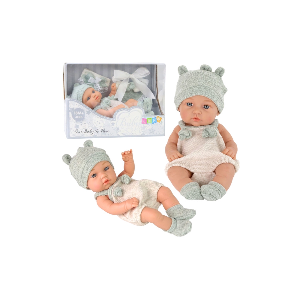 Lėlė kūdikis pilkos spalvos drabužiai Kepurė šliaužtinukas 18 cm-Žaislai, Lėlės ir jų priedai, Lėlės-e-vaikas