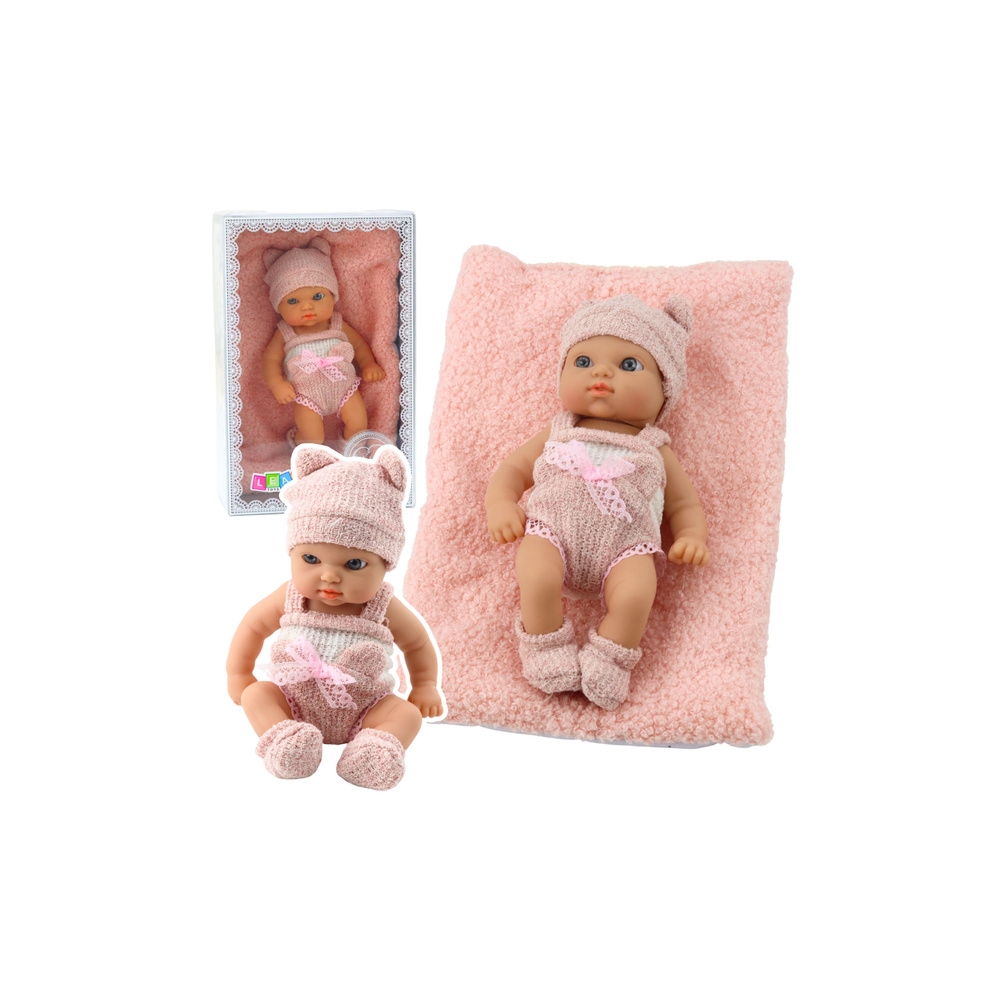 Lalka Bobas Niemowlak Z Kocykiem Biało-Różowe Ubranko Czapeczka 18 cm