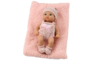 Lalka Bobas Niemowlak Z Kocykiem Biało-Różowe Ubranko Czapeczka 18 cm