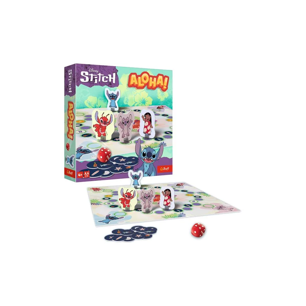 Šeimos žaidimas Lilo ir Stitch Aloha! Trefl 02657-Žaislai, Stalo žaidimai, Įvairūs stalo žaidimai-e-vaikas
