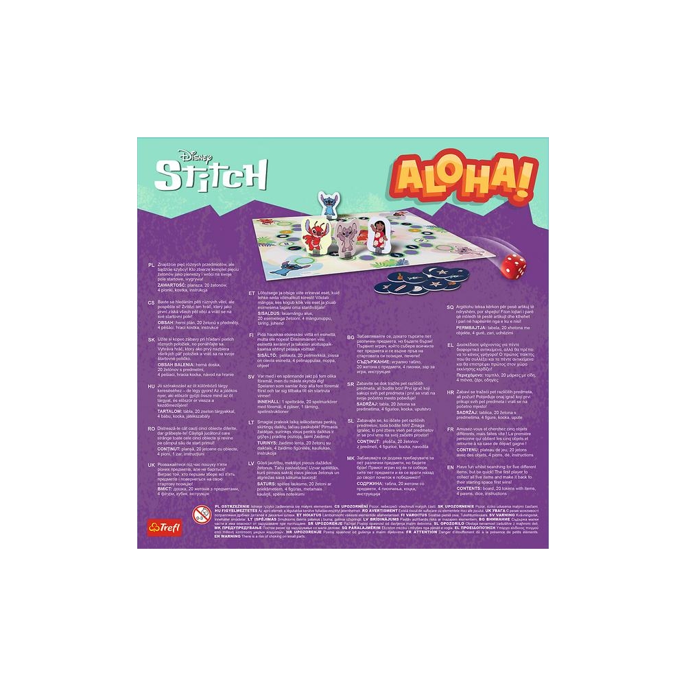 Šeimos žaidimas Lilo ir Stitch Aloha! Trefl 02657-Žaislai, Stalo žaidimai, Įvairūs stalo žaidimai-e-vaikas