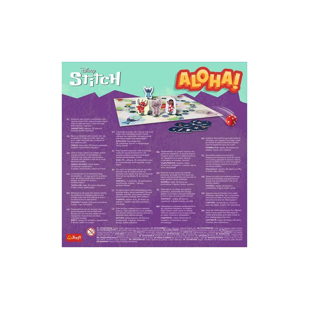 Šeimos žaidimas Lilo ir Stitch Aloha! Trefl 02657-Žaislai, Stalo žaidimai, Įvairūs stalo žaidimai-e-vaikas
