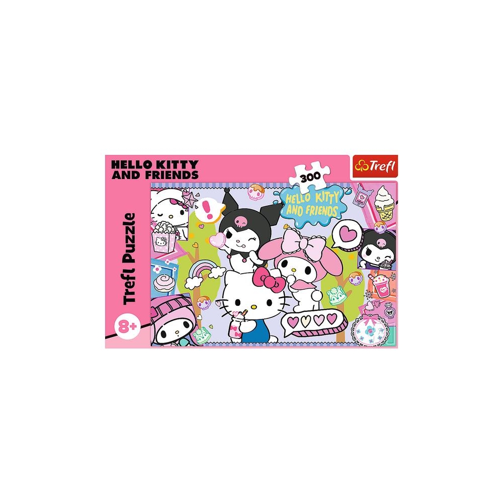Dėlionė - 300 - Crazy trio - Hello Kitty - Trefl 23039-Žaislai, Dėlionės, Dėlionės iki 500 detalių-e-vaikas