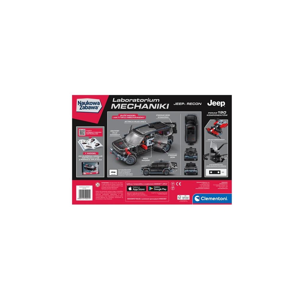 Naukowa Zabawa Laboratorium Mechaniki Jeep Recon Język Polski Clementoni 50401