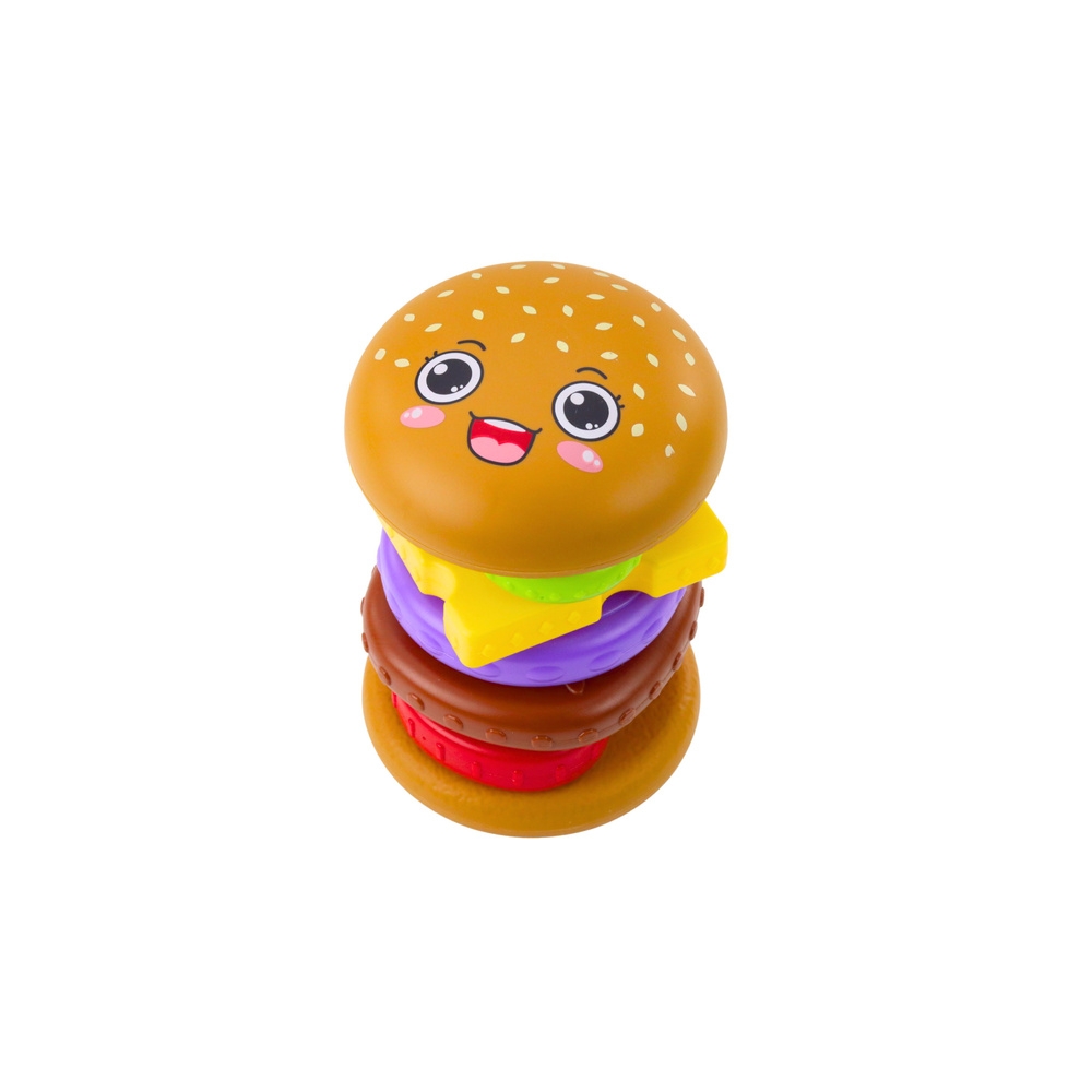 Vaikiška Hamburgerio piramidės dėlionė Spalvinga 7 el.-Žaislai, Kūdikiams, Žaislai mažyliams (iki 4 m.