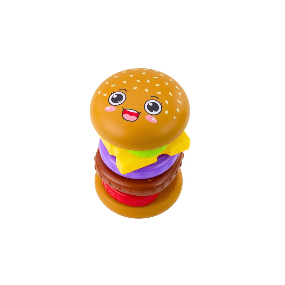 Vaikiška Hamburgerio piramidės dėlionė Spalvinga 7 el.-Žaislai, Kūdikiams, Žaislai mažyliams (iki 4 m.