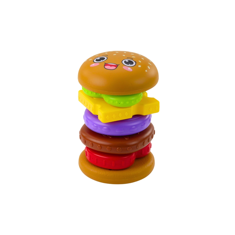 Vaikiška Hamburgerio piramidės dėlionė Spalvinga 7 el.-Žaislai, Kūdikiams, Žaislai mažyliams (iki 4 m.