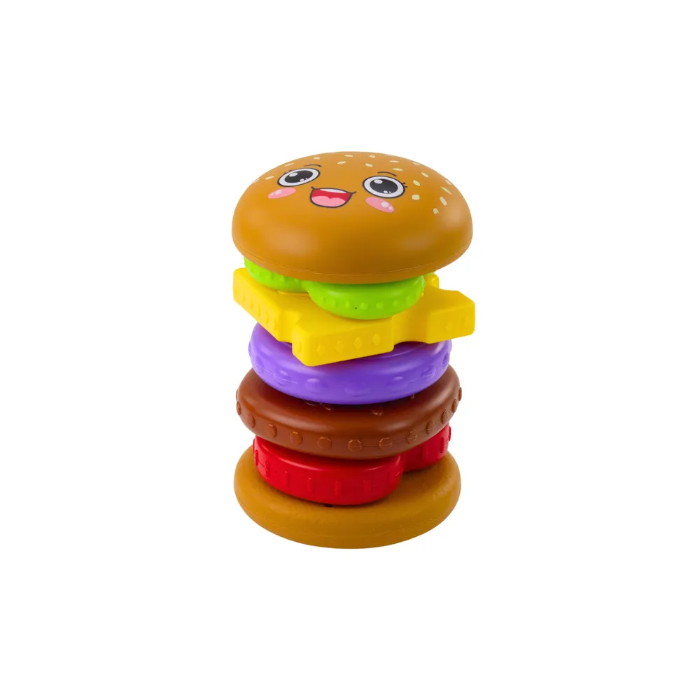 Vaikiška Hamburgerio piramidės dėlionė Spalvinga 7 el.-Žaislai, Kūdikiams, Žaislai mažyliams (iki 4 m.