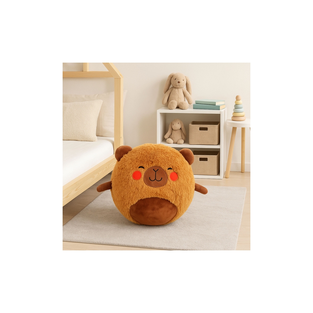 Piłka Do Skakania Rosnąca Pluszowa Kapibara Brązowa Pompka 50 cm
