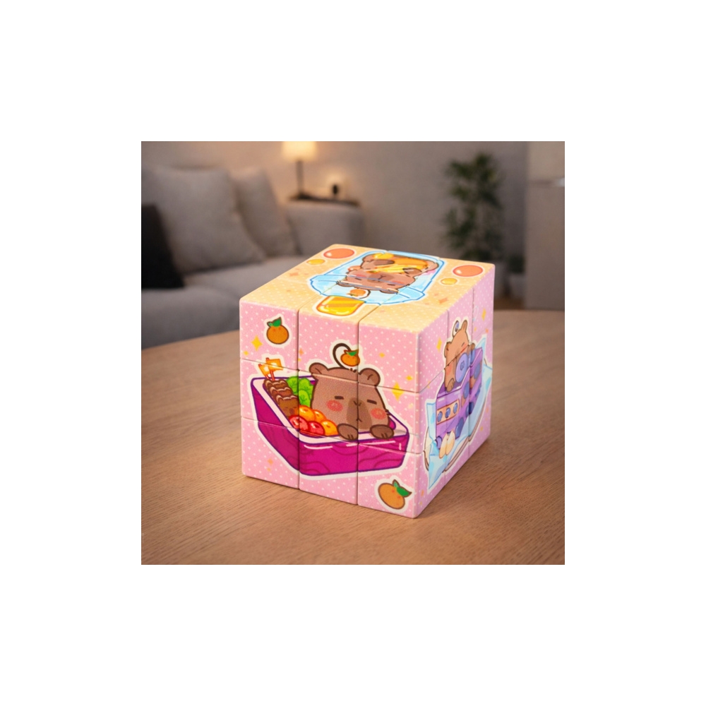 Kostka Układanka Logiczna Kapibara Edukacyjna Kolorowa 6x6 cm