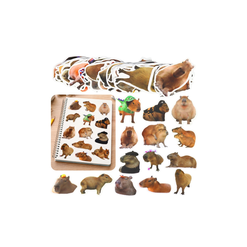 Lipdukų rinkinys Capybara Real Images 50 vnt
