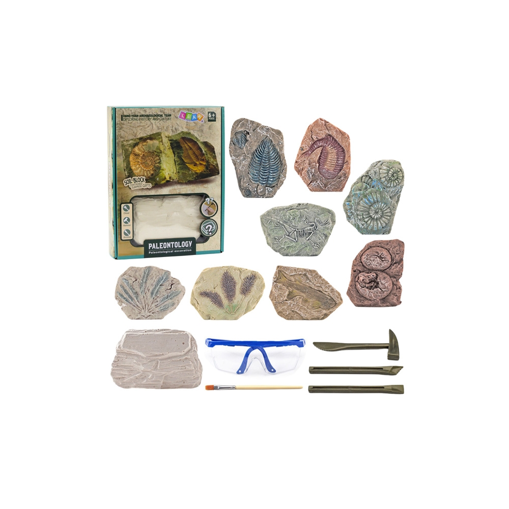 Paleontologinių kasinėjimų rinkinys Gipso blokai įrankiai-Žaislai, Profesijos, buities žaislai, Moksliniai žaislai-e-vaikas