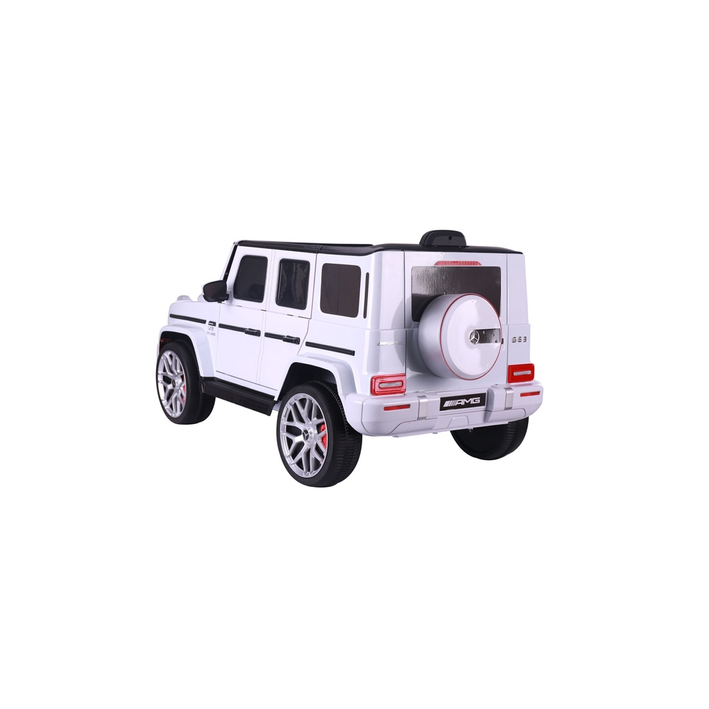 Elektromobilis Mercedes G63 S306-1, White-Elektromobiliai vaikams, Visureigiai-e-vaikas
