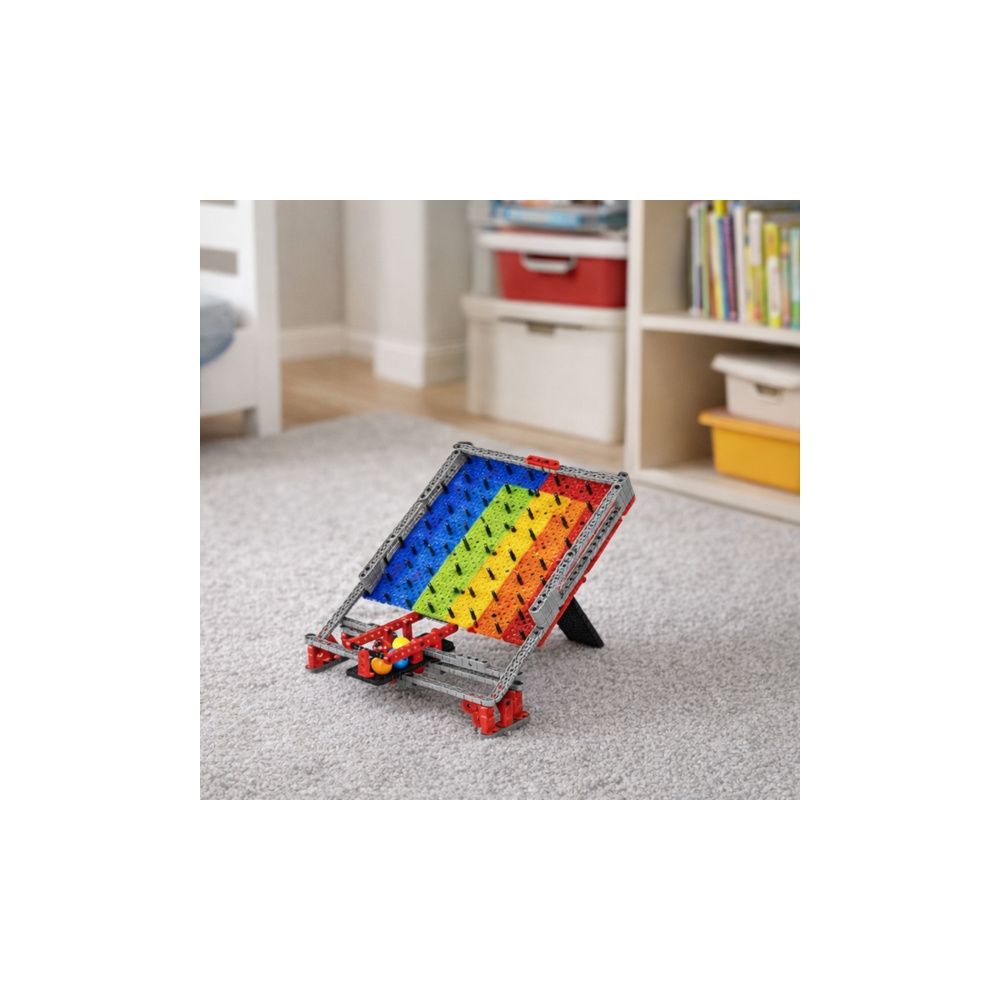 Konstruktorius su kamuoliuko takeliu Bricks Rainbow Board Slide Ball Catching Game 477 el.