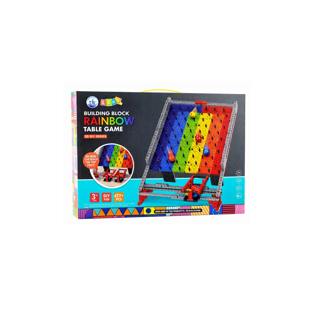 Konstruktorius su kamuoliuko takeliu Bricks Rainbow Board Slide Ball Catching Game 477 el.
