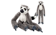 Pluszowa Maskotka Przytulanka Lemur Z Rzepami Do Zawieszenia Szary 35cm